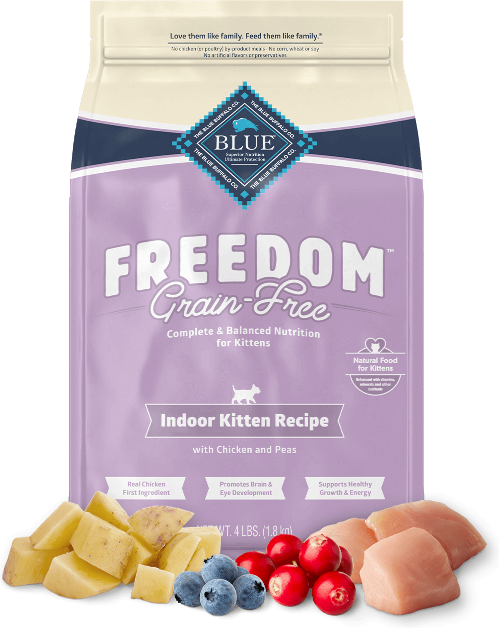 BLUE Buffalo Freedom Grain-Free Indoor Chicken Recipe - Kitten (Dry)
